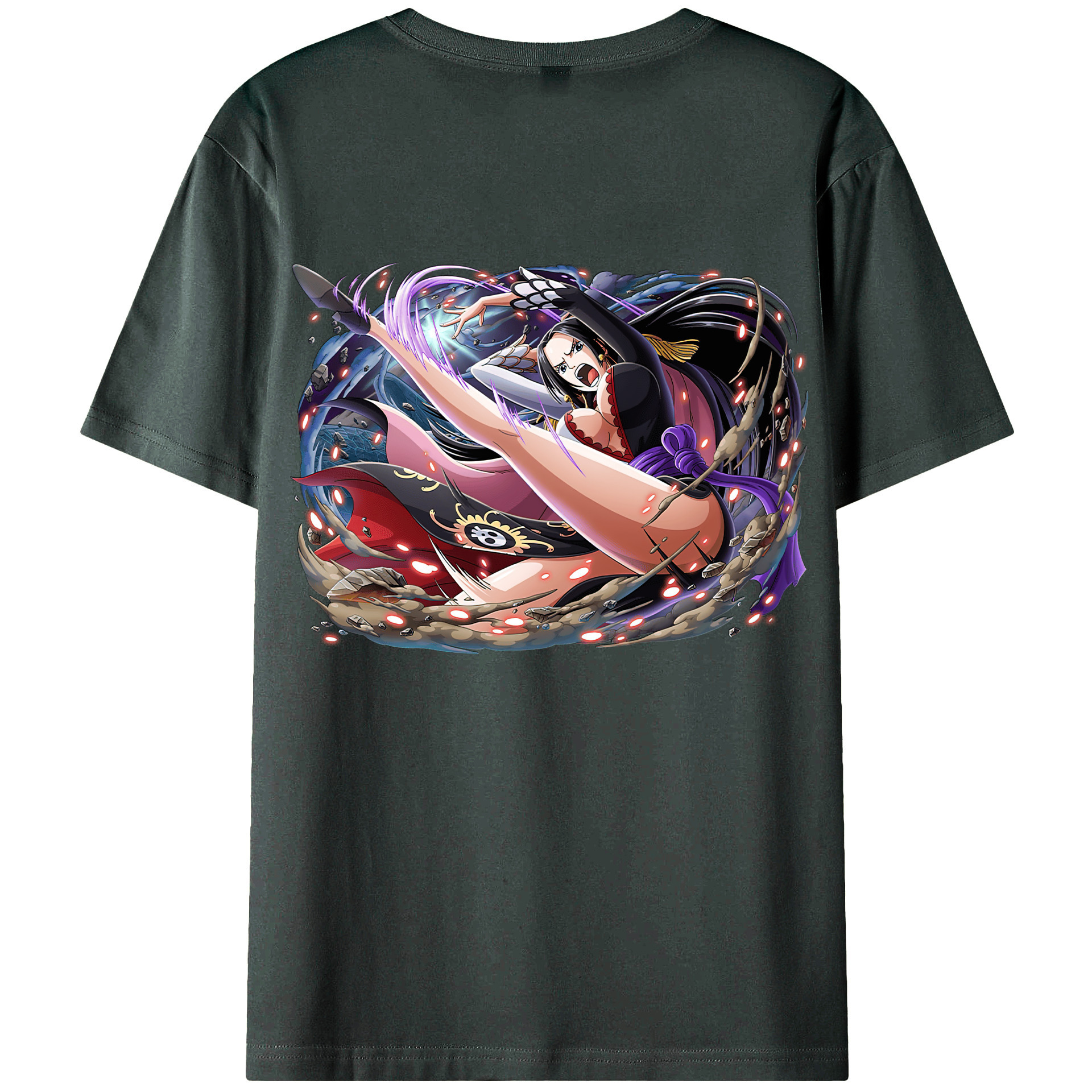 ワンピース ボア・ハンコック ONE PIECE Boa·Hancock 綿100％ メンズ半袖Tシャツ（バックプリント） 通気性